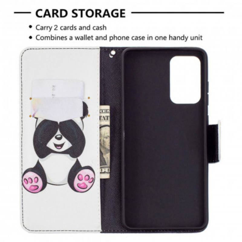 Capa Flip Para Samsung Galaxy A72 4G / A72 5G Panda Divertido