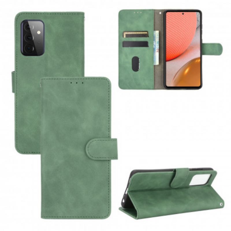 Capa Flip Para Samsung Galaxy A72 4G / A72 5G Toque De Pele