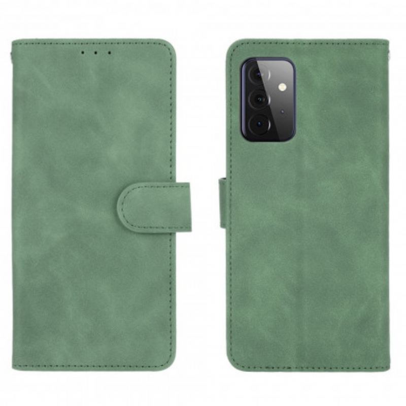 Capa Flip Para Samsung Galaxy A72 4G / A72 5G Toque De Pele