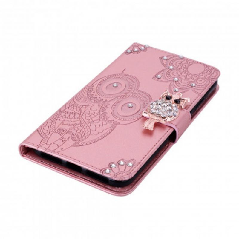 Capa Folio Para Samsung Galaxy A72 4G / A72 5G Coruja Mandala E Charme