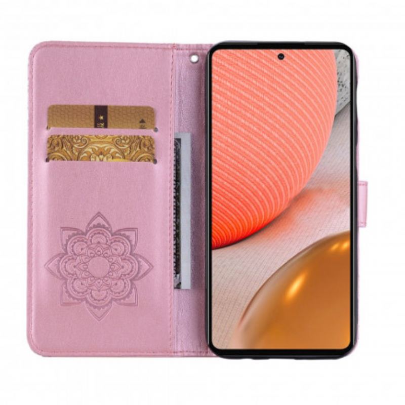 Capa Folio Para Samsung Galaxy A72 4G / A72 5G Coruja Mandala E Charme