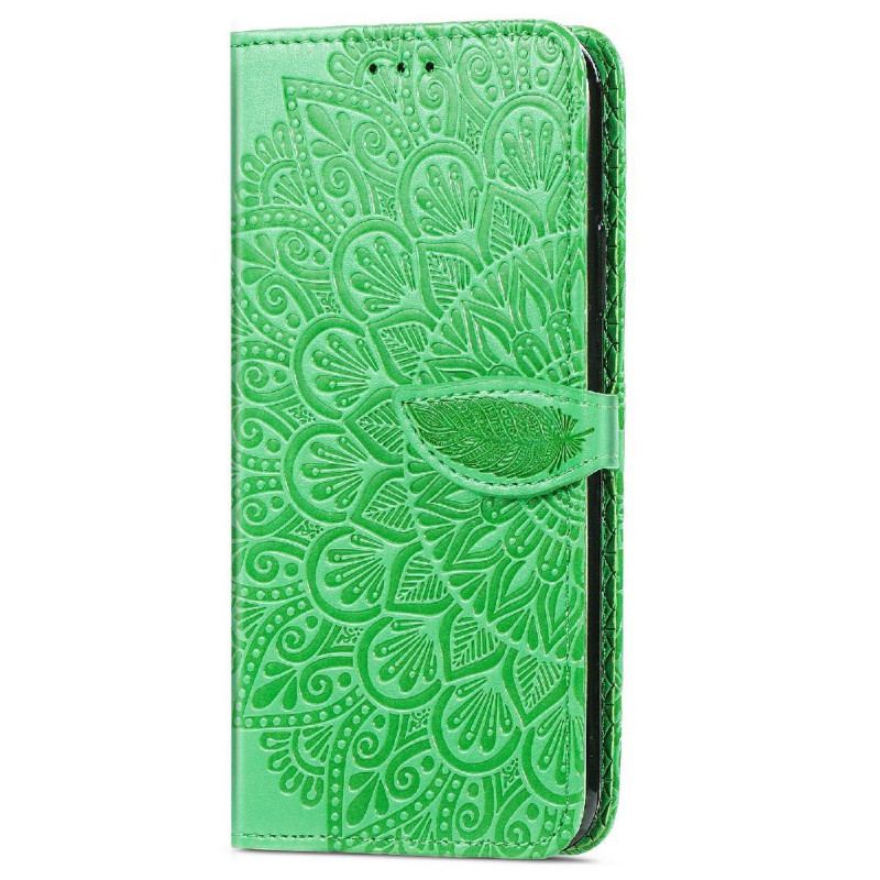 Capa Folio Para Samsung Galaxy A72 4G / A72 5G Folhas Tribais