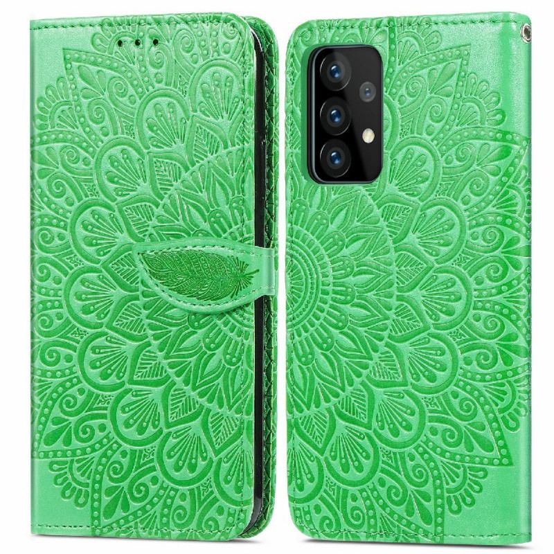 Capa Folio Para Samsung Galaxy A72 4G / A72 5G Folhas Tribais