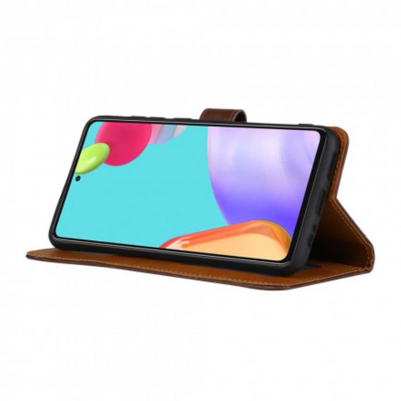 Capa Folio Para Samsung Galaxy A72 4G / A72 5G Titular De Cartão Frontal E Alça