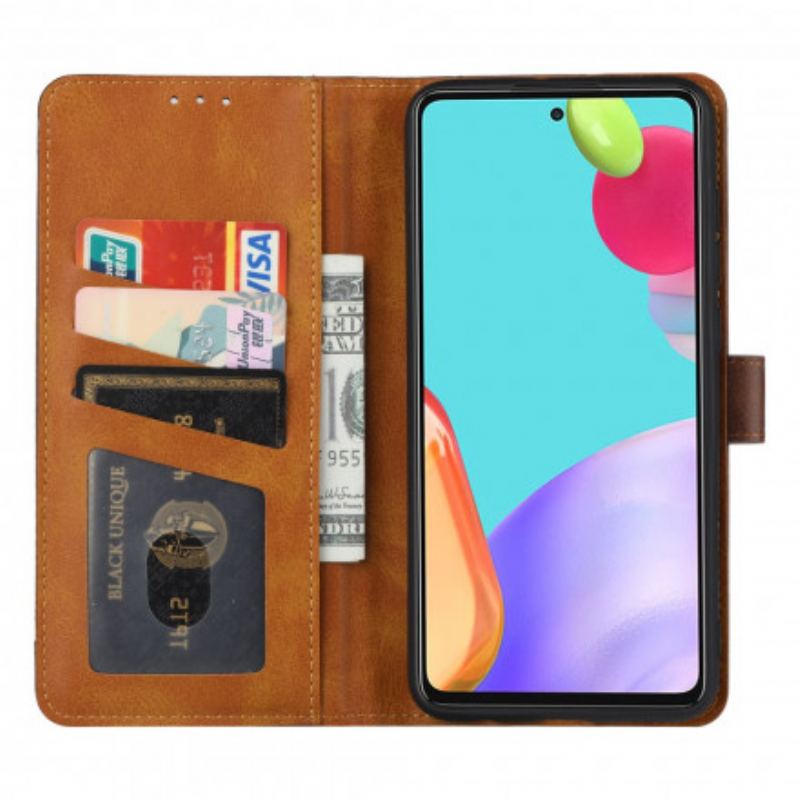 Capa Folio Para Samsung Galaxy A72 4G / A72 5G Titular De Cartão Frontal E Alça