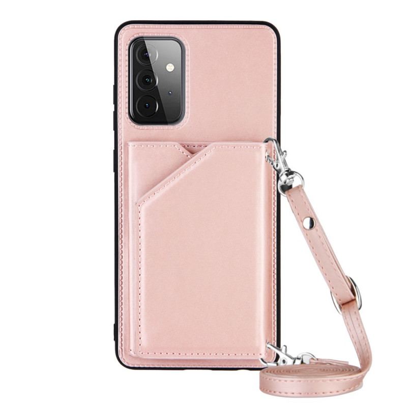 Capa Para Samsung Galaxy A72 4G / A72 5G Alça De Ombro Porta-cartões