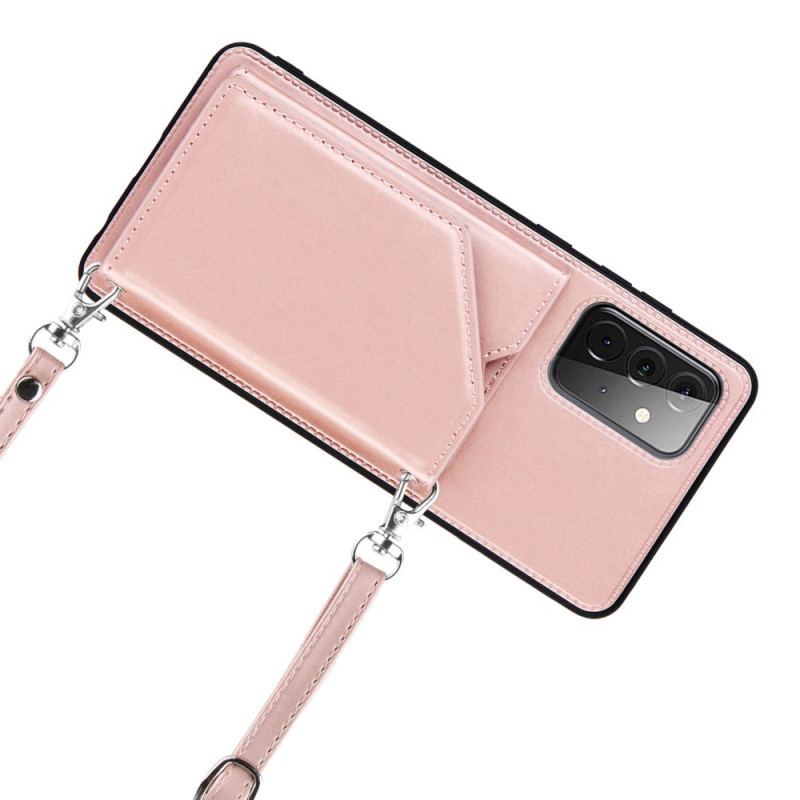 Capa Para Samsung Galaxy A72 4G / A72 5G Alça De Ombro Porta-cartões