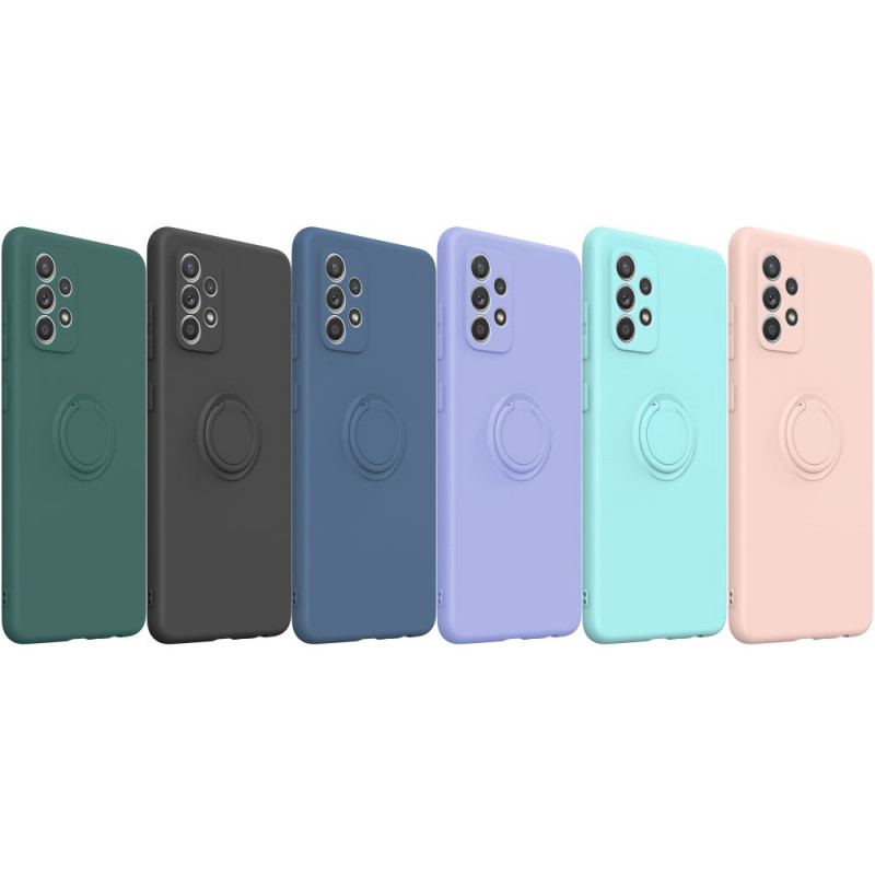 Capa Para Samsung Galaxy A72 4G / A72 5G Anel De Silicone Líquido E Cordão