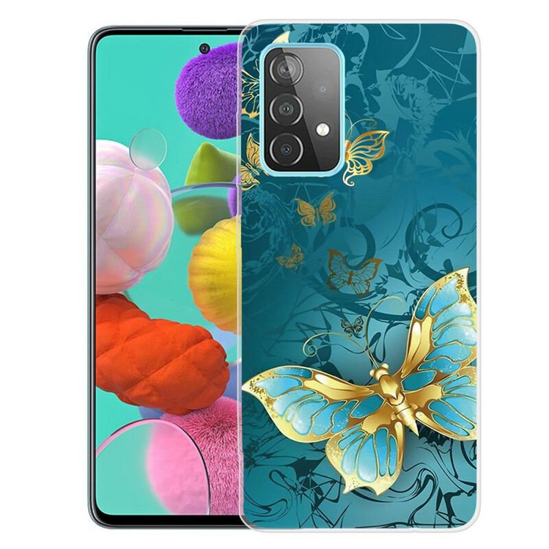 Capa Para Samsung Galaxy A72 4G / A72 5G Borboletas Flexíveis