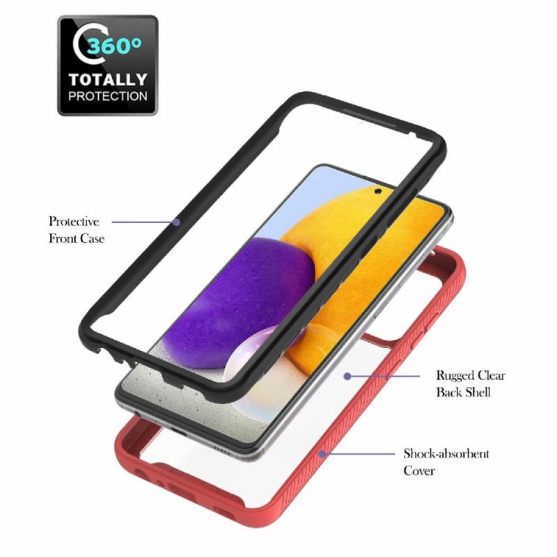 Capa Para Samsung Galaxy A72 4G / A72 5G Contorno Híbrido Colorido Com Anel