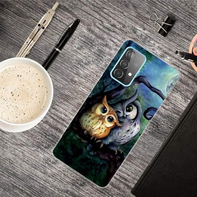 Capa Para Samsung Galaxy A72 4G / A72 5G Corujas Pintando