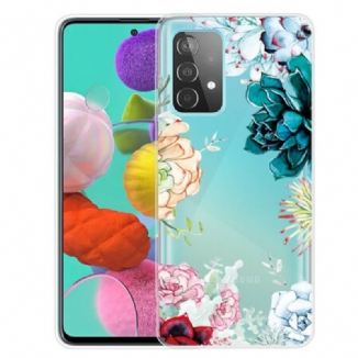 Capa Para Samsung Galaxy A72 4G / A72 5G Flores Em Aquarela Sem Costura