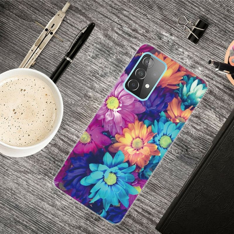 Capa Para Samsung Galaxy A72 4G / A72 5G Flores Flexíveis