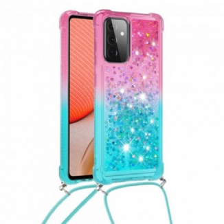 Capa Para Samsung Galaxy A72 4G / A72 5G Lantejoulas E Cordão De Silicone