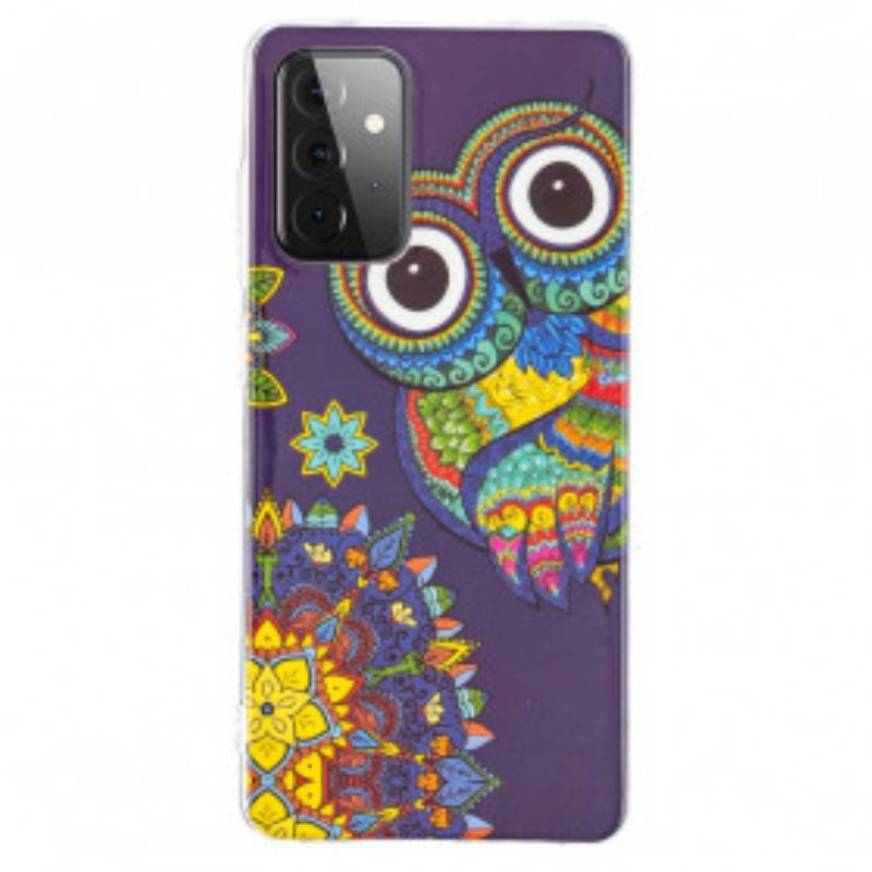 Capa Para Samsung Galaxy A72 4G / A72 5G Mandala Coruja Fluorescente