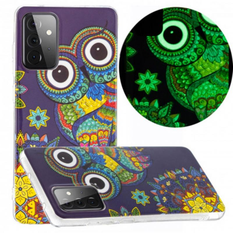 Capa Para Samsung Galaxy A72 4G / A72 5G Mandala Coruja Fluorescente