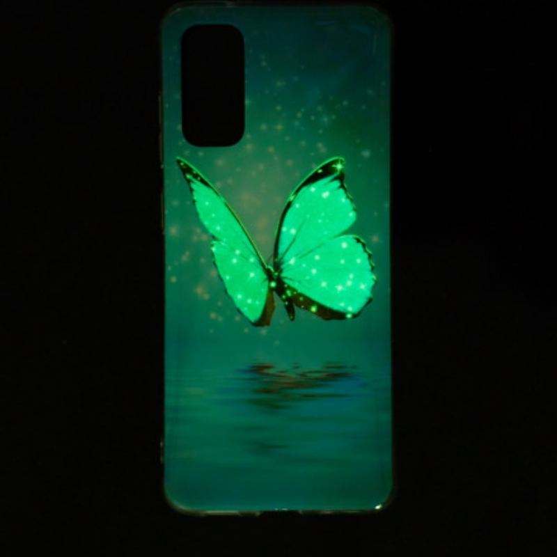 Capa Para Samsung Galaxy A72 4G / A72 5G Série Borboletas Fluorescentes