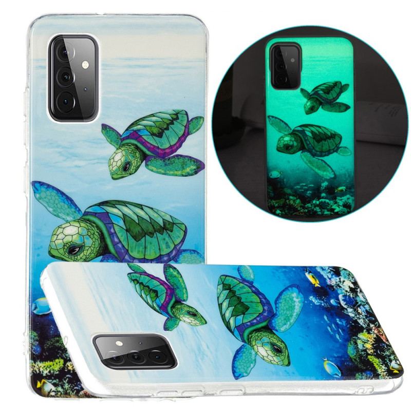 Capa Para Samsung Galaxy A72 4G / A72 5G Tartarugas Fluorescentes