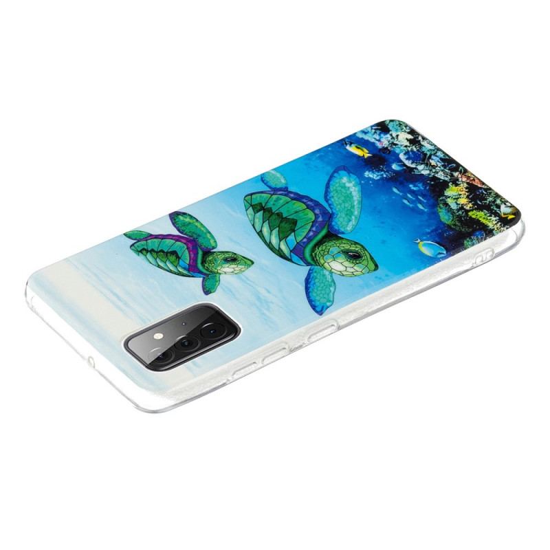 Capa Para Samsung Galaxy A72 4G / A72 5G Tartarugas Fluorescentes