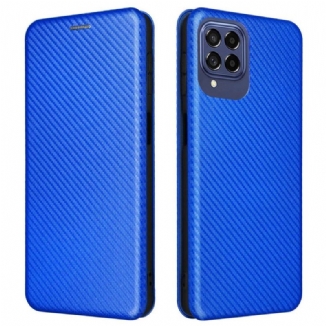 Capa De Celular Para Samsung Galaxy M53 5G Flip Fibra De Carbono