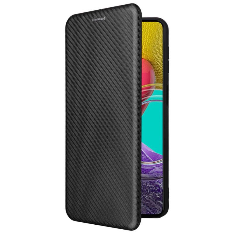 Capa De Celular Para Samsung Galaxy M53 5G Flip Fibra De Carbono