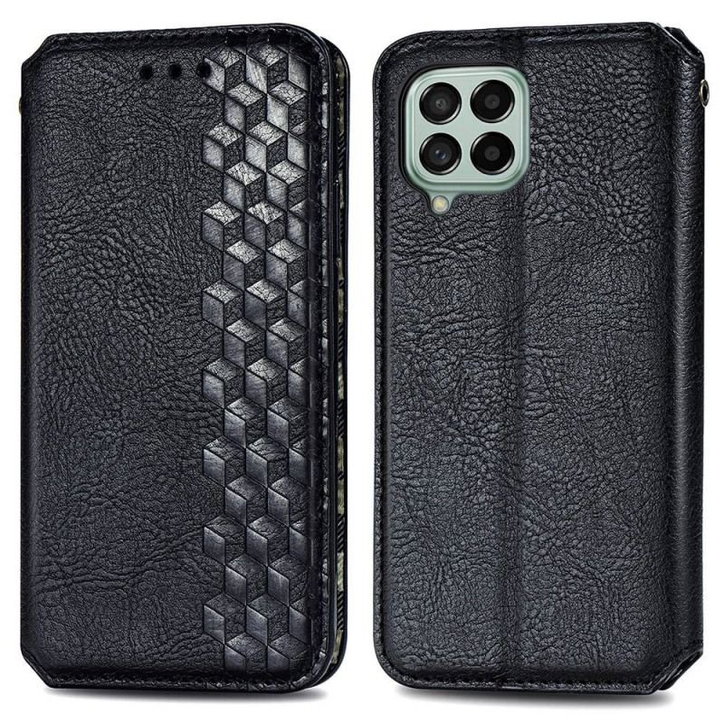 Capa De Celular Para Samsung Galaxy M53 5G Flip Padrão De Efeito De Couro