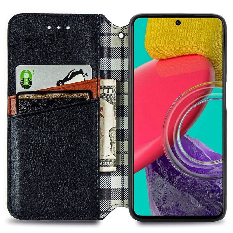 Capa De Celular Para Samsung Galaxy M53 5G Flip Padrão De Efeito De Couro