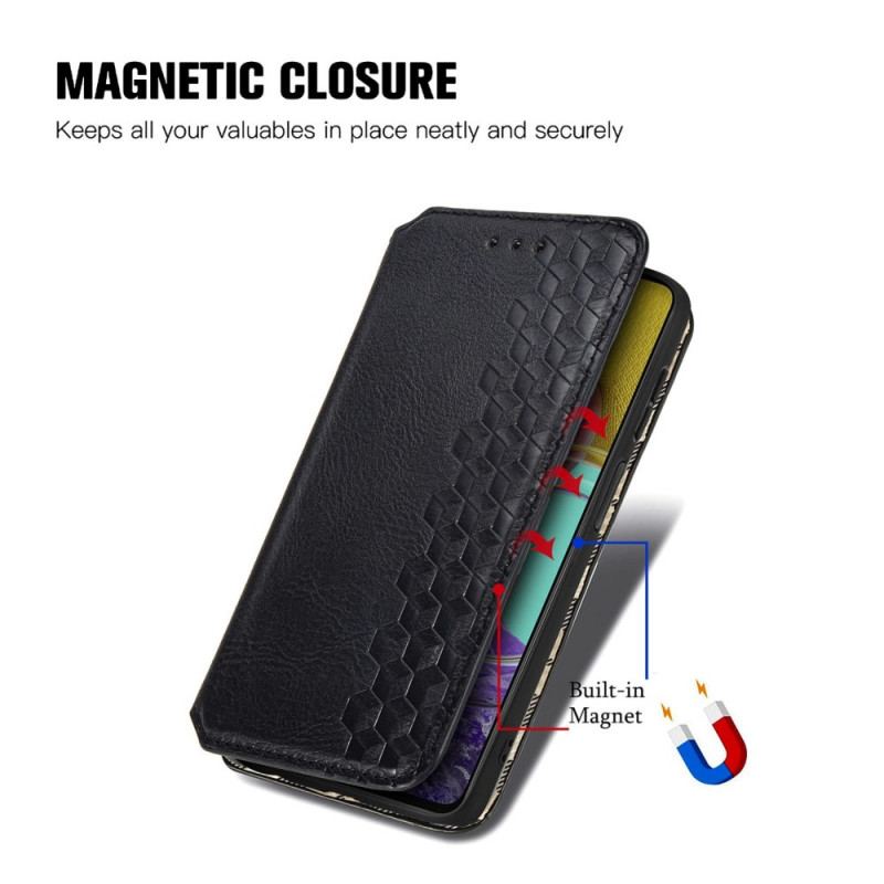 Capa De Celular Para Samsung Galaxy M53 5G Flip Padrão De Efeito De Couro