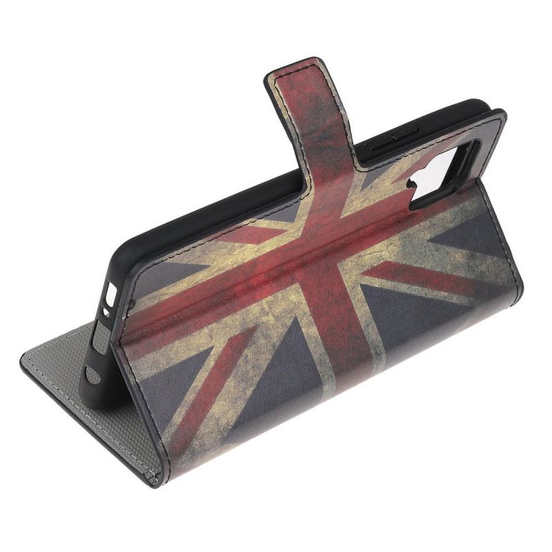 Capa De Couro Para Samsung Galaxy M53 5G Bandeira Inglesa