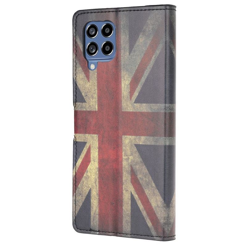 Capa De Couro Para Samsung Galaxy M53 5G Bandeira Inglesa