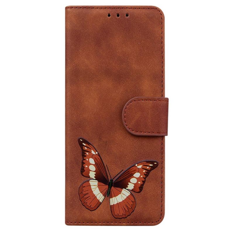 Capa De Couro Para Samsung Galaxy M53 5G Borboleta