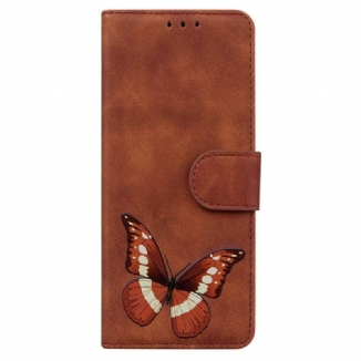 Capa De Couro Para Samsung Galaxy M53 5G Borboleta