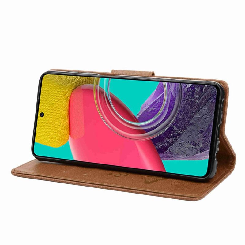 Capa De Couro Para Samsung Galaxy M53 5G De Cordão Design De Borboletas Com Tiras