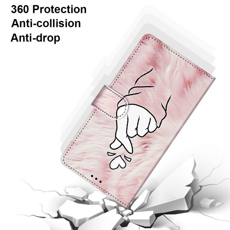 Capa De Couro Para Samsung Galaxy M53 5G Dedo Coração