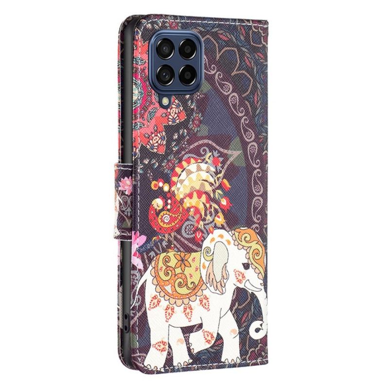 Capa De Couro Para Samsung Galaxy M53 5G Elefante Indiano