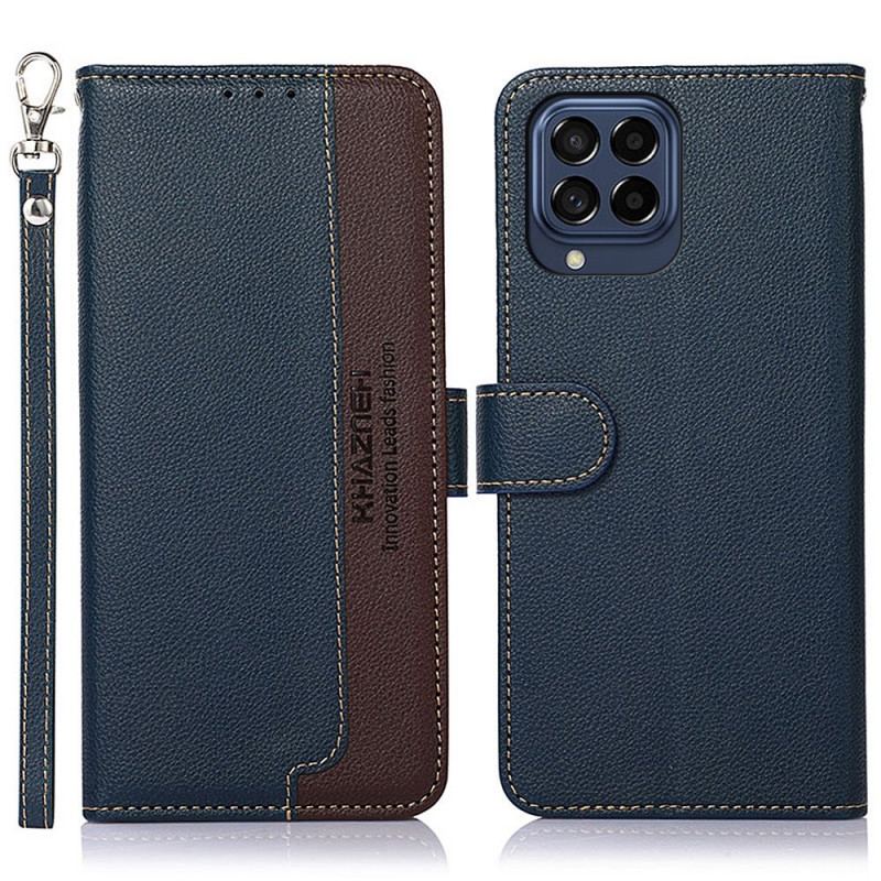 Capa De Couro Para Samsung Galaxy M53 5G Estilo Lichia Rfid Khazneh