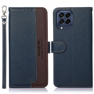 Capa De Couro Para Samsung Galaxy M53 5G Estilo Lichia Rfid Khazneh