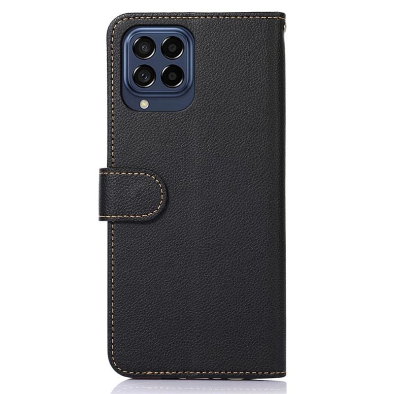 Capa De Couro Para Samsung Galaxy M53 5G Estilo Lichia Rfid Khazneh