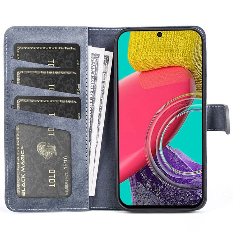 Capa De Couro Para Samsung Galaxy M53 5G Estilo De Couro Ondulado