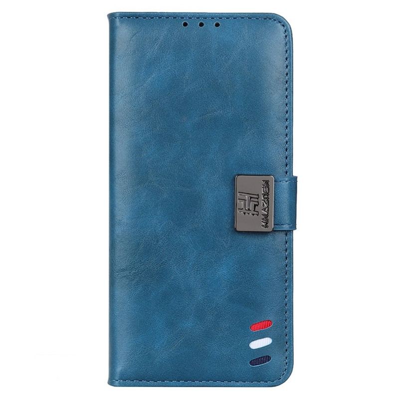 Capa De Couro Para Samsung Galaxy M53 5G Fecho Prata Tricolor