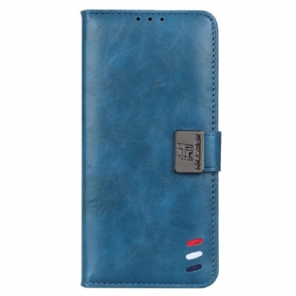 Capa De Couro Para Samsung Galaxy M53 5G Fecho Prata Tricolor