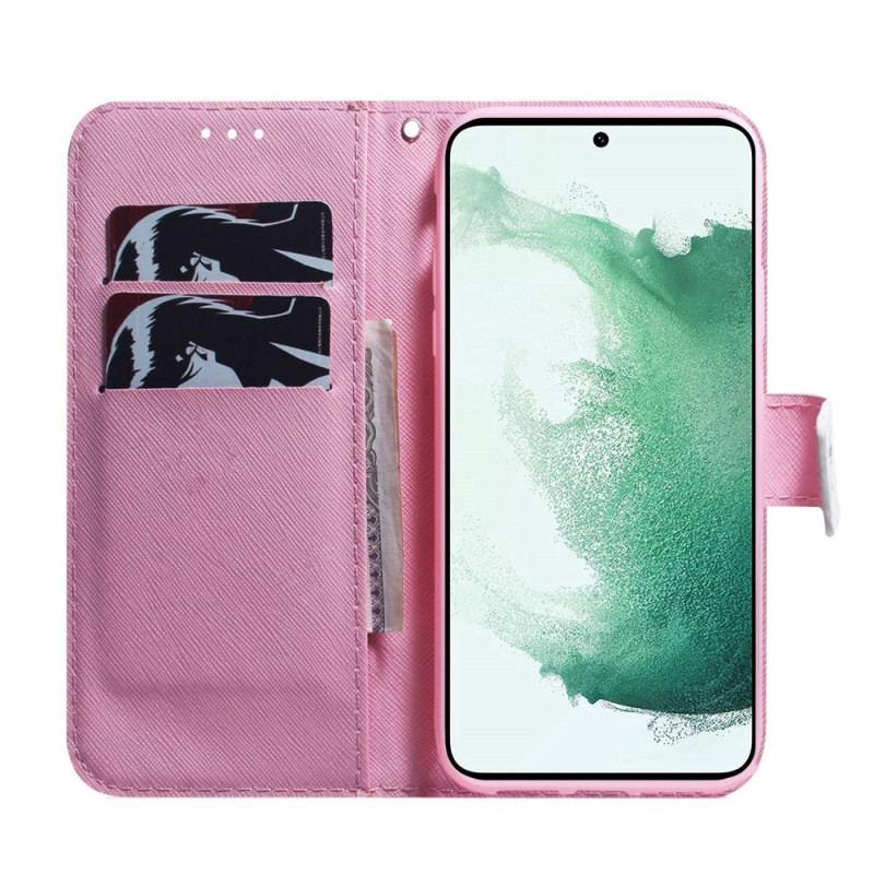 Capa De Couro Para Samsung Galaxy M53 5G Flor Rosa