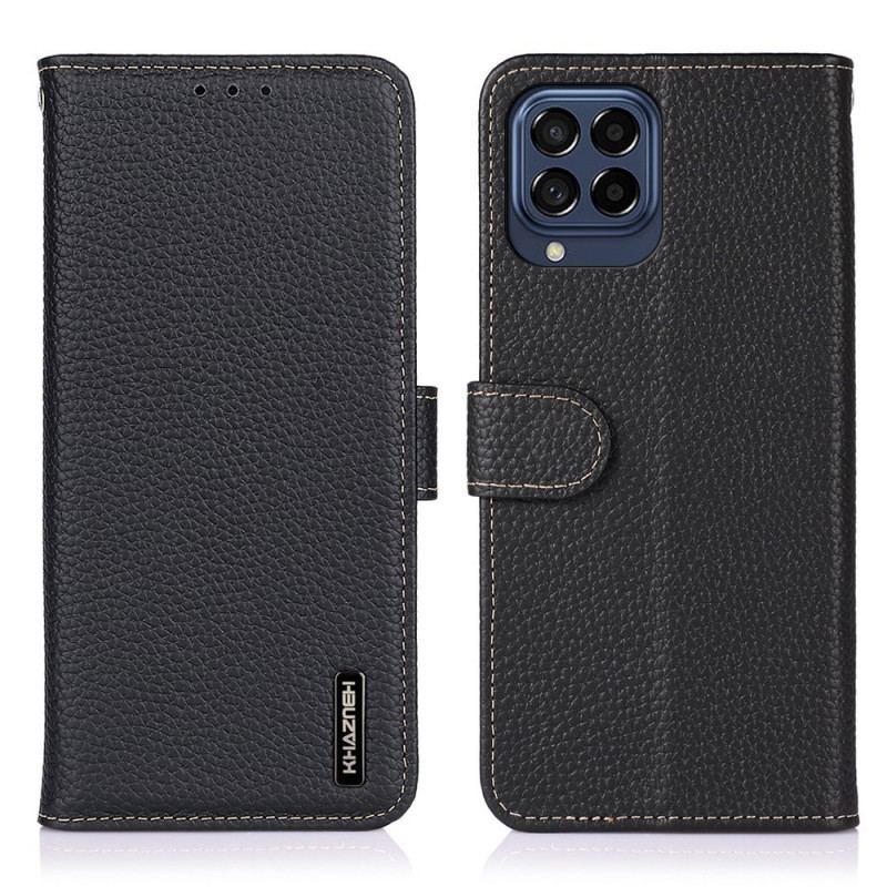 Capa De Couro Para Samsung Galaxy M53 5G Khazneh Lichia Couro