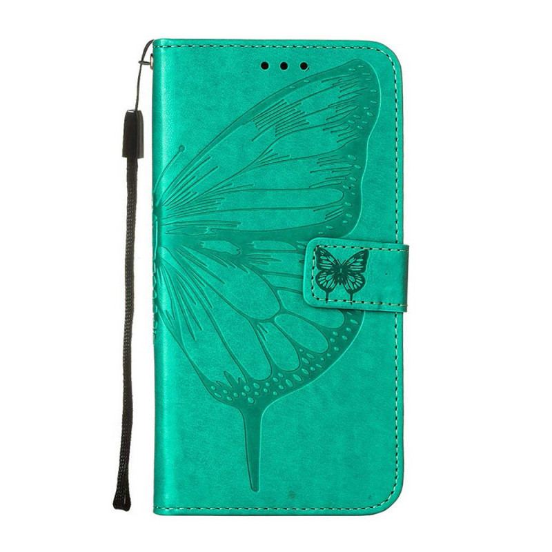 Capa De Couro Para Samsung Galaxy M53 5G Meia Borboleta