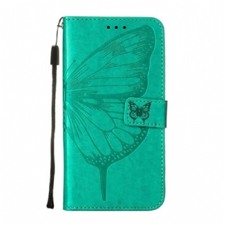 Capa De Couro Para Samsung Galaxy M53 5G Meia Borboleta