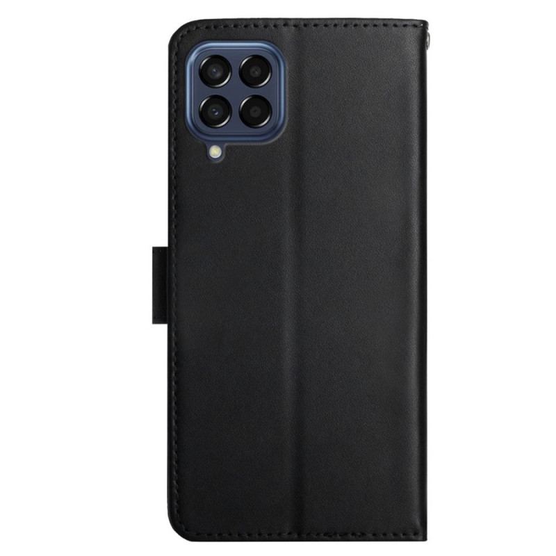 Capa De Couro Para Samsung Galaxy M53 5G Couro Napa Genuíno