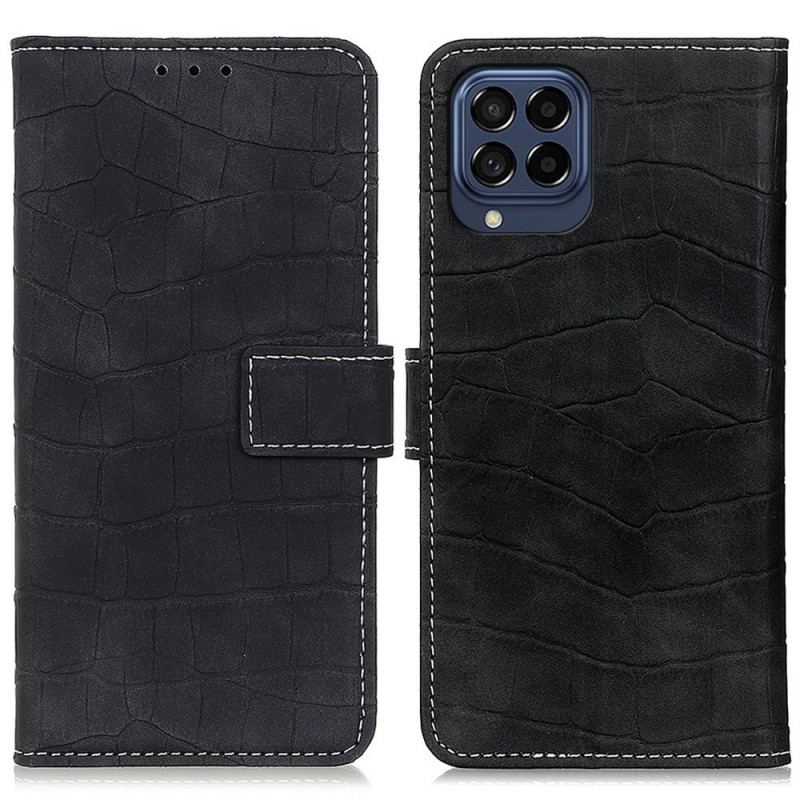 Capa De Couro Para Samsung Galaxy M53 5G Poder Do Crocodilo