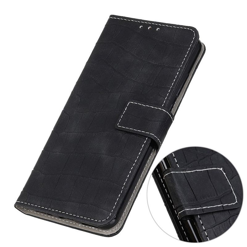 Capa De Couro Para Samsung Galaxy M53 5G Poder Do Crocodilo