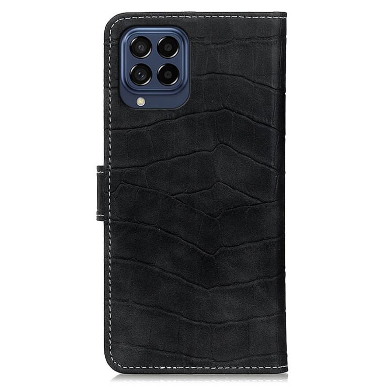 Capa De Couro Para Samsung Galaxy M53 5G Poder Do Crocodilo