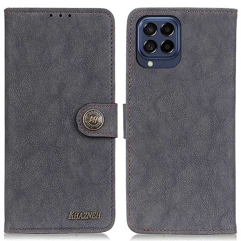 Capa De Couro Para Samsung Galaxy M53 5G Couro Rachado Khazneh